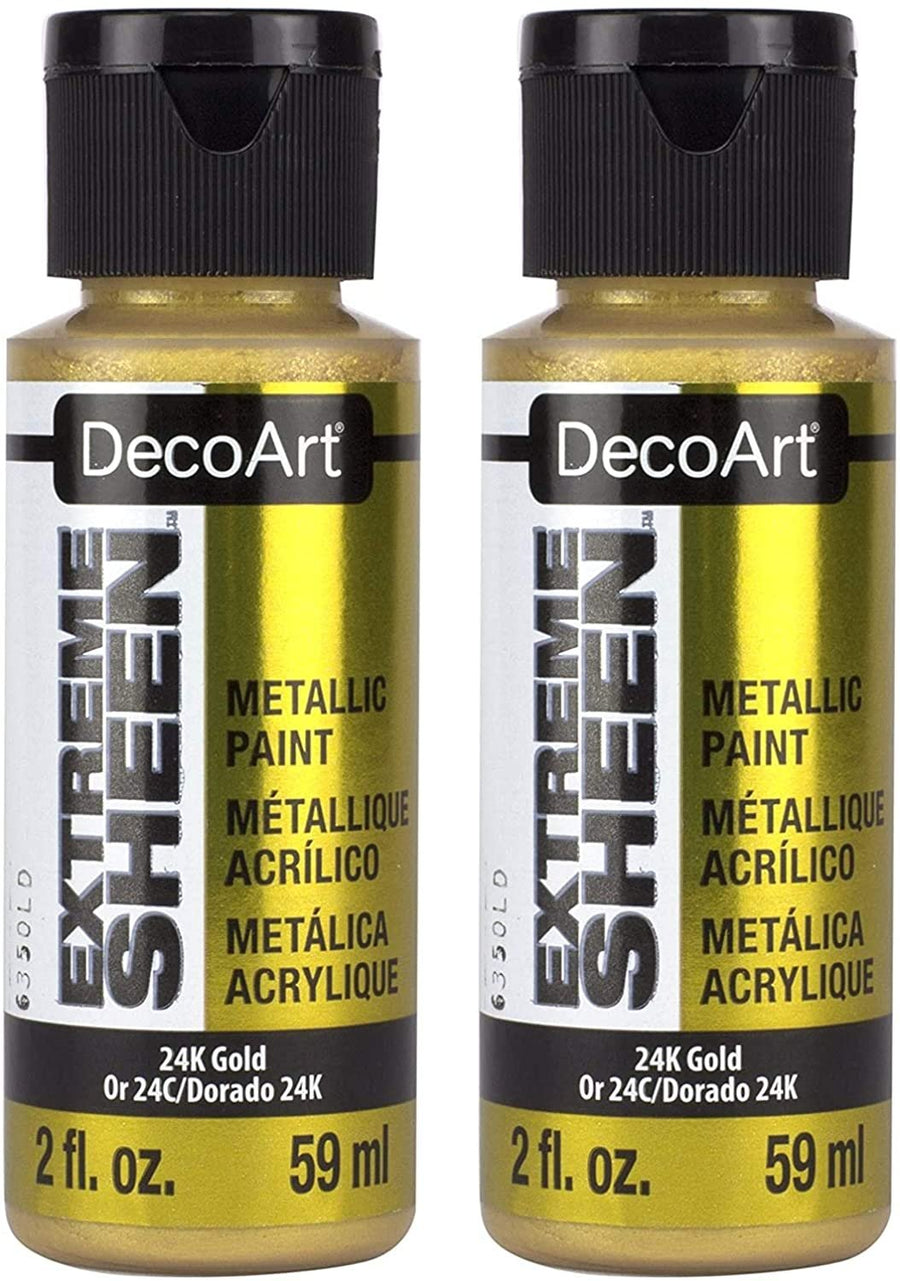 DecoArt 2 Ounce, 24K Gold Extreme Sheen Paint, 1 (Two Pack)