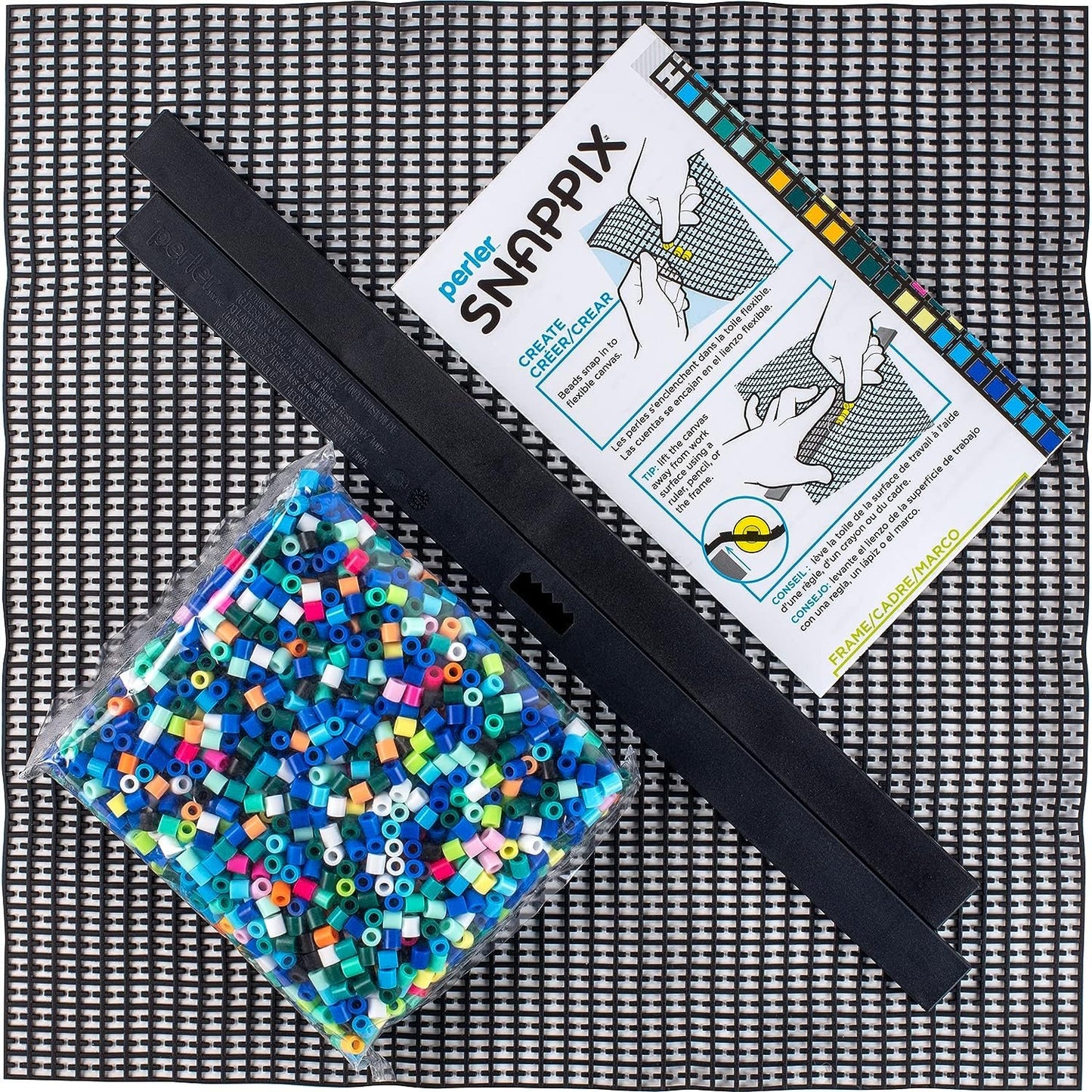 Perler Snappix No-Iron Fuse Bead Craft Kit for Kids, 12" x 12", Multicolor 2203 Piece