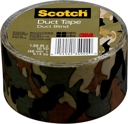 Scotch Duct Tape, Camo, 1.88 in x 10 yd, 1 Roll (910-CMO-C)