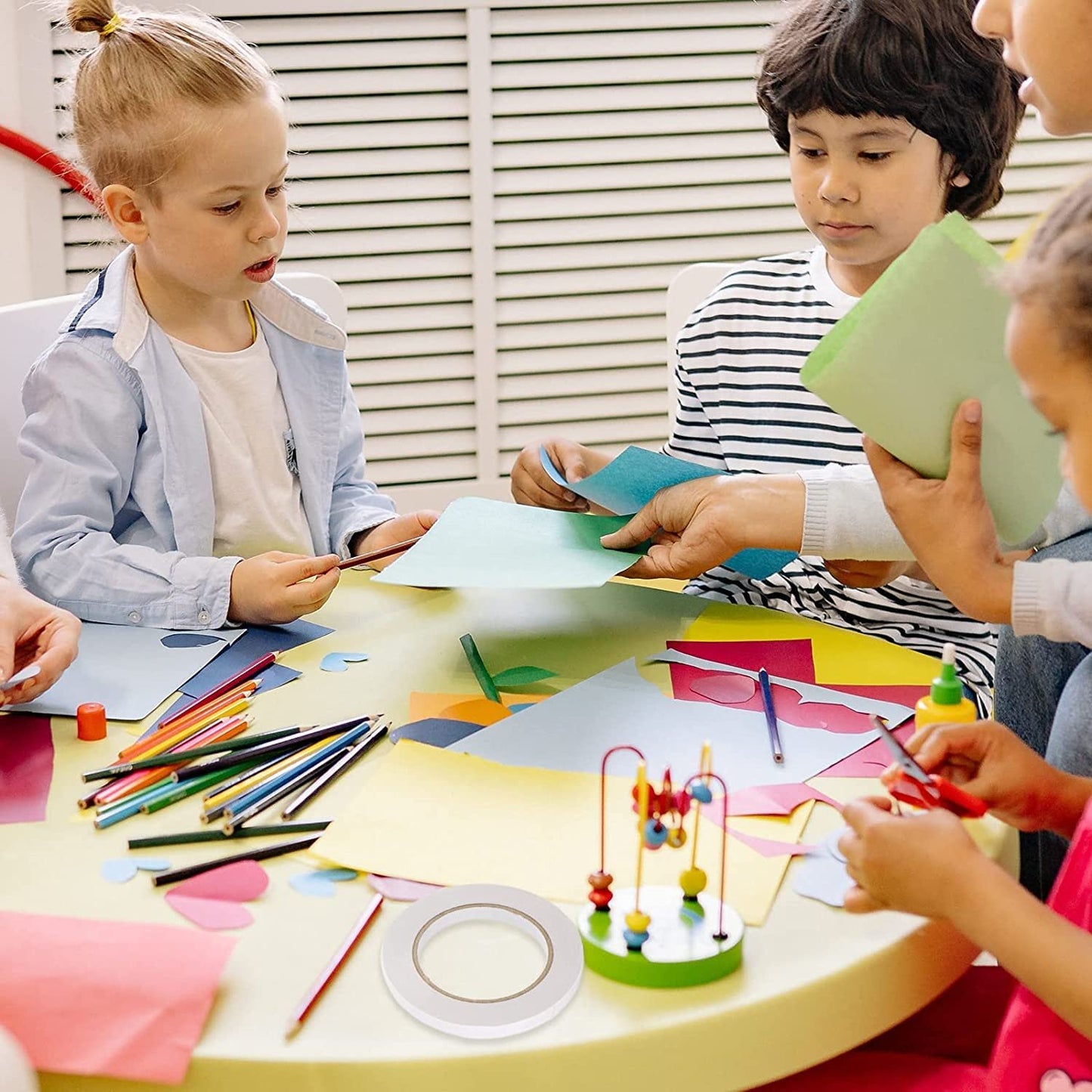 Armear 3 Rolls Double-Sided Tape for Arts, Crafts, Photography, Scrapbooking, Tear-by-Hand, Paper Backing 1/2-Inch X 27yds