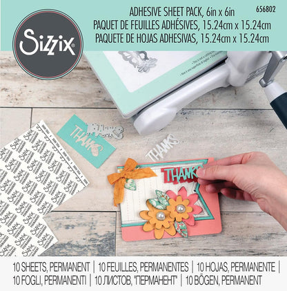 Sizzix Adhesive Sheets, 6 by 6-Inch, 10/Pack