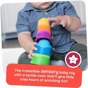 Fat Brain Toys Dimpl Stack - Popping Stack & Nest Sensory Toy for Toddlers