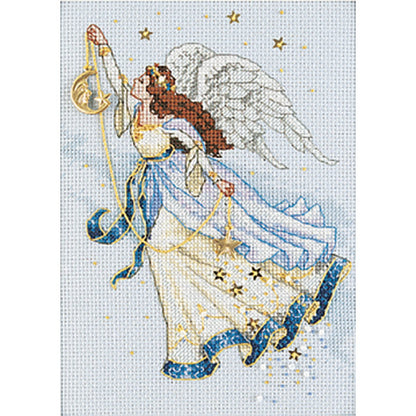 DIMENSIONS 'Hummingbirds and Morning Glories' Religious Counted Cross Stitch Kit, 14 Count Light Blue Aida, 5" x 7"