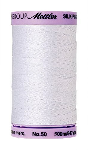 Mettler Silk-Finish Solid Cotton Thread, 547 yd/500m, White