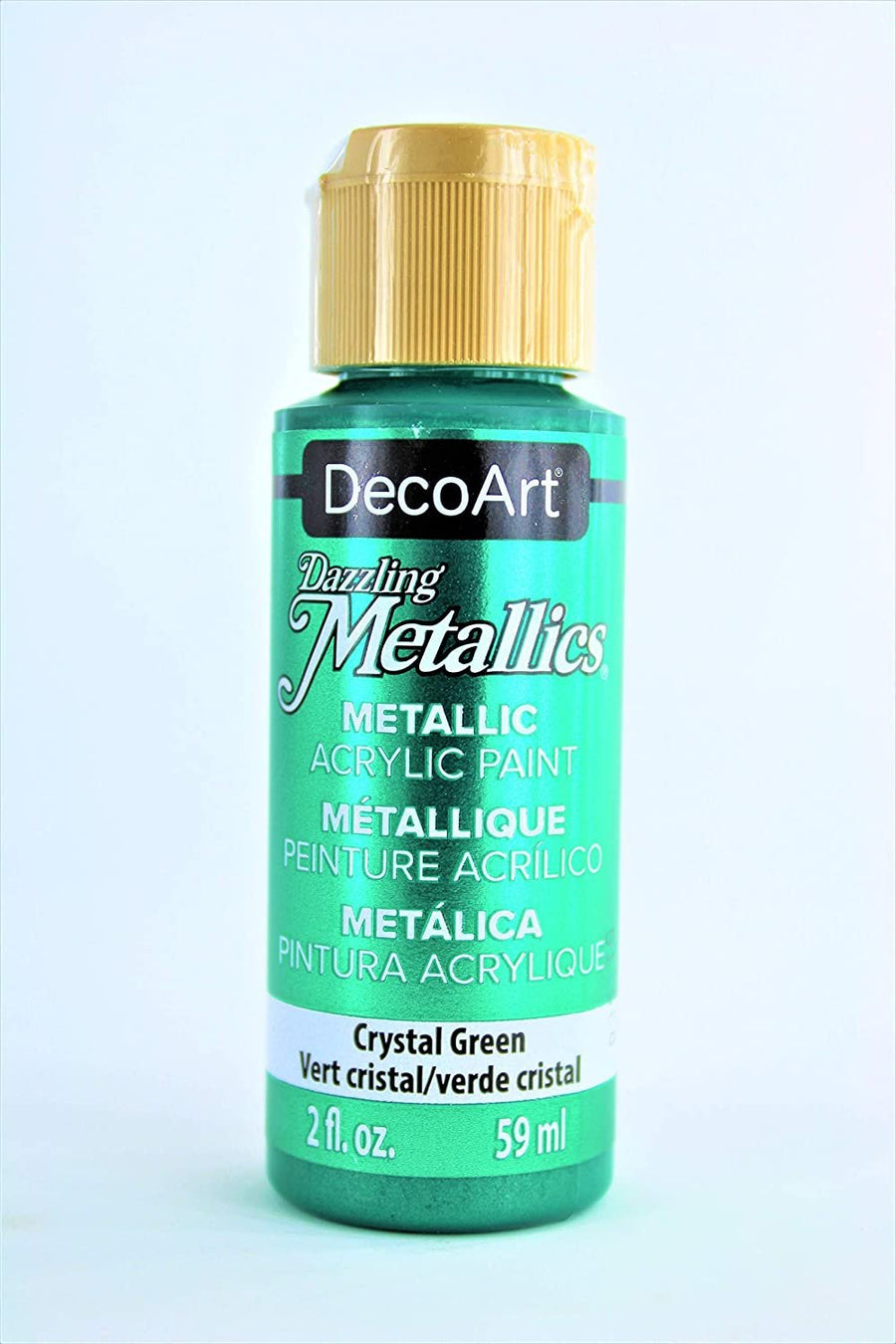 2-Pack - DecoArt Dazzling Metallics Acrylic Colors - Crystal Green, 2-Ounces Each