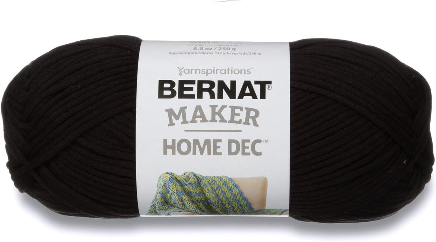 Bernat Maker Home Dec Yarn, 8.8oz, Guage 5 Bulky Chunky, Black
