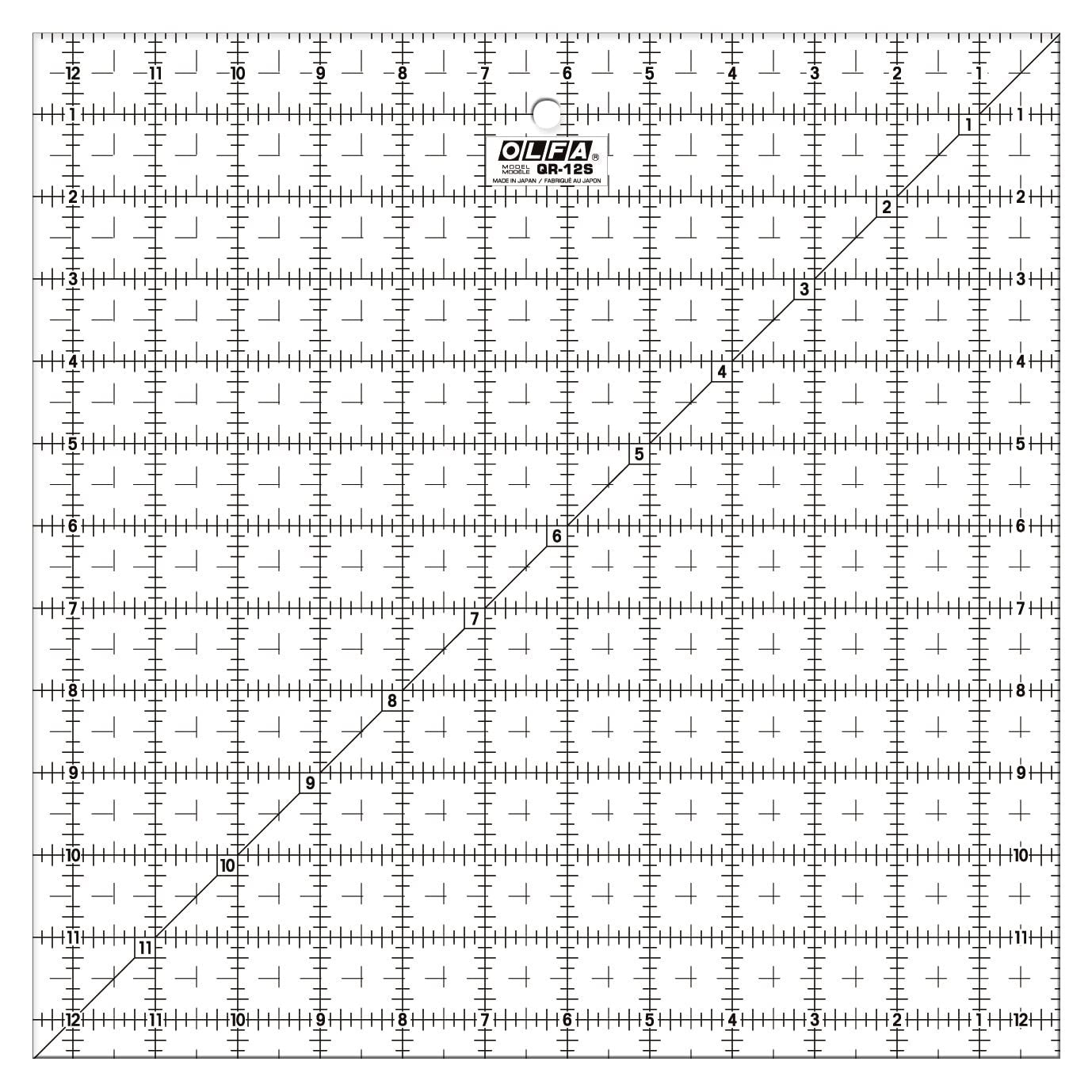 OLFA 1071818 QR-12S 12-1/2-Inch Square Frosted Advantage Acrylic Ruler