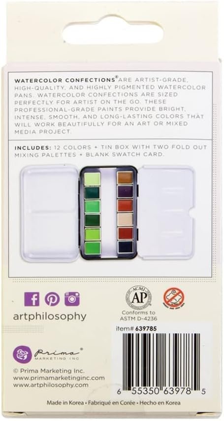 Prima Marketing Prima Confections Watercolor Pans 12/Pkg-Terrain, Original