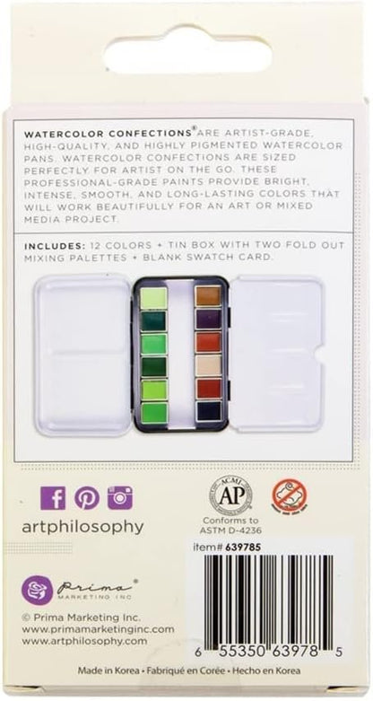 Prima Marketing Prima Confections Watercolor Pans 12/Pkg-Terrain, Original