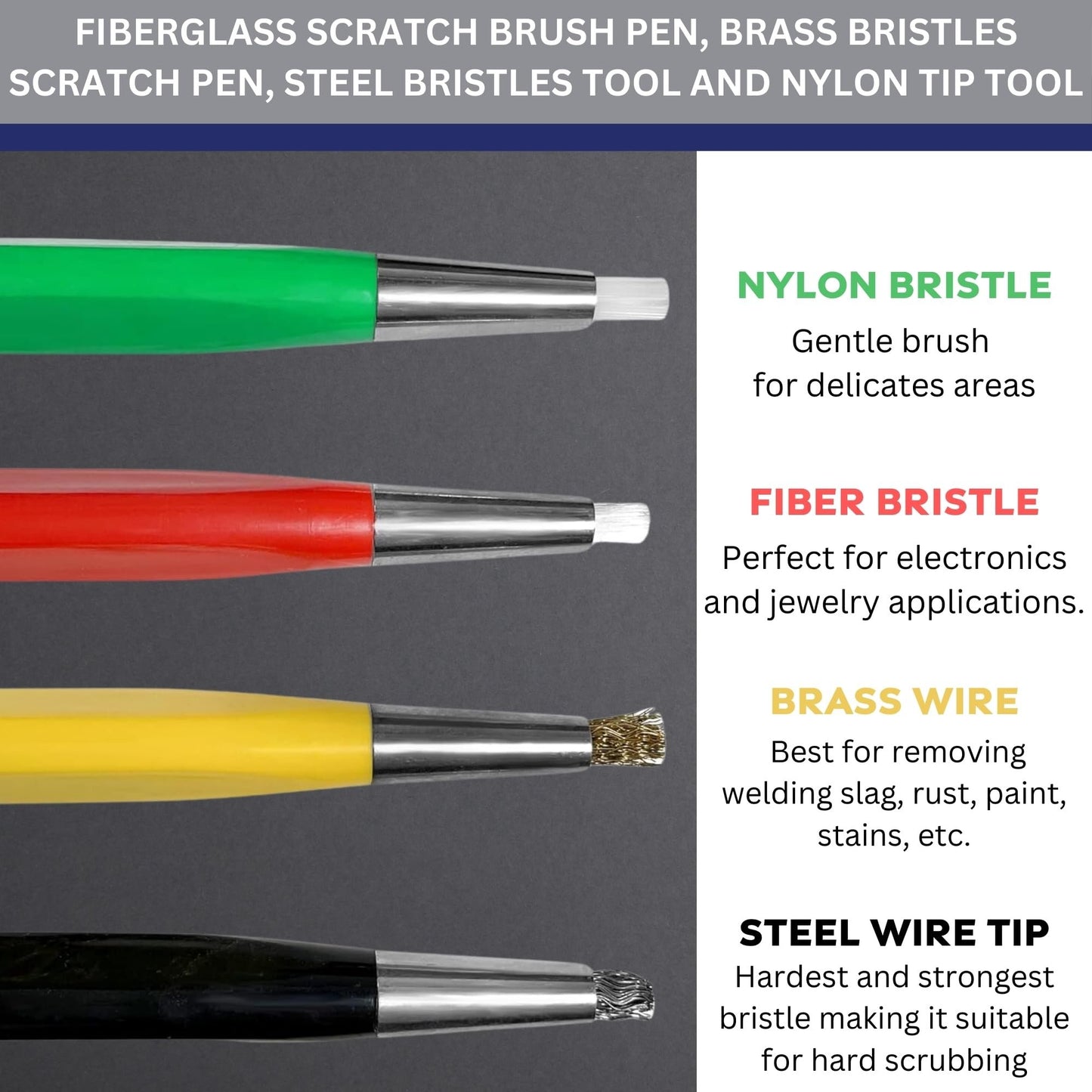 Handy Flux 7oz with 4-Piece Pixiss Scratch Brush Pen Set – Includes Fiberglass, Brass, Steel, and Nylon Brushes for Soldering, Rust Removal, Circuit Board Cleaning, and Polishing