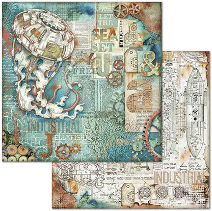 STAMPERIA INTERNATIONAL, KFT PAPER PAD 8X8 10PK SEA WORLD, 20.3 x 20.3 (8" x 8"), Multicoloured