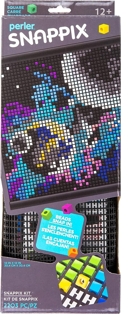 Perler Snappix No-Iron Fuse Bead Craft Kit for Kids, 12" x 12", Multicolor 2203 Piece