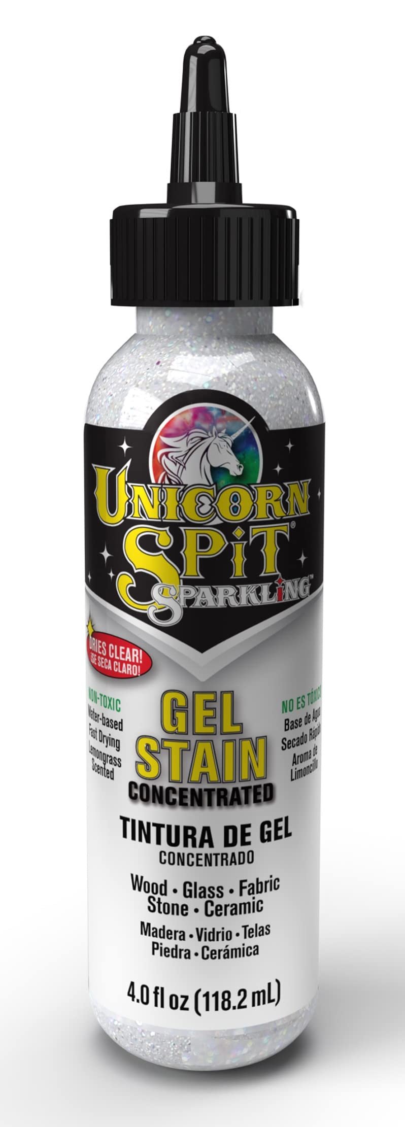 Unicorn Spit Sparkling Wood Stain & Glaze 4oz-Sparkling Iced Egret -5775-007