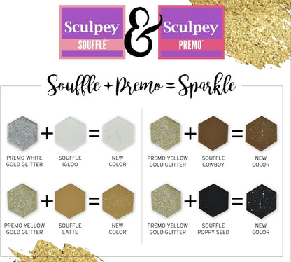 Polyform Sculpey Soufflé™ & Sculpey Premo™ Premium, Polymer Oven-Bake Clay, 24 unique colors set, Non Toxic, 11.43 lbs., Great for jewelry making, holiday, DIY, mixed media and more!
