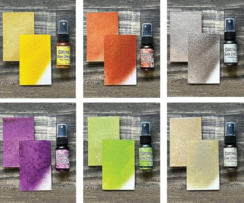 Tim Holtz Distress Mica Stain 2022 Limited Edition - Halloween Set #3 & Set #4 - Six 1 Ounce Bottles, (TSHK81104-TSHK81098)