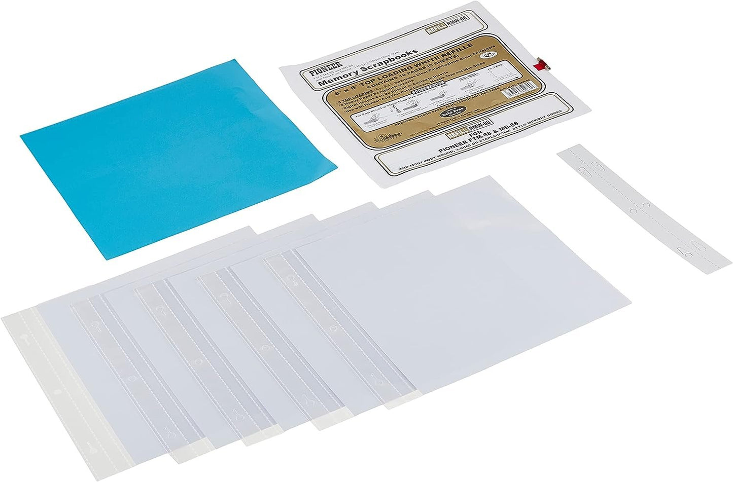 Pioneer Postbound 5 Inch by 7 Inch White Top Loading Refill Pack