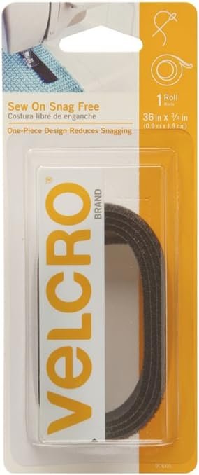 VELCRO Brand Sew On Snag-Free Tape for Alterations and Hemming | No No Ironing or Gluing Light Duty One-Piece Fabric Fastener | Cut-to-Length Roll, Each, White, 3 Foot