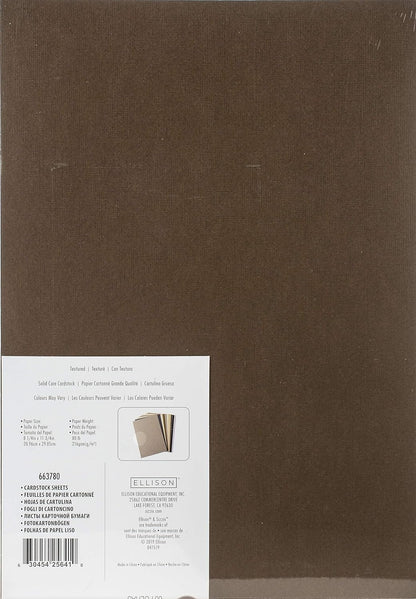 Sizzix Surfacez-Making Essential Cardstock Sheets 60PK (10 Colours Neutrals), Multicolour, 8 1/4" x 11 5/8"
