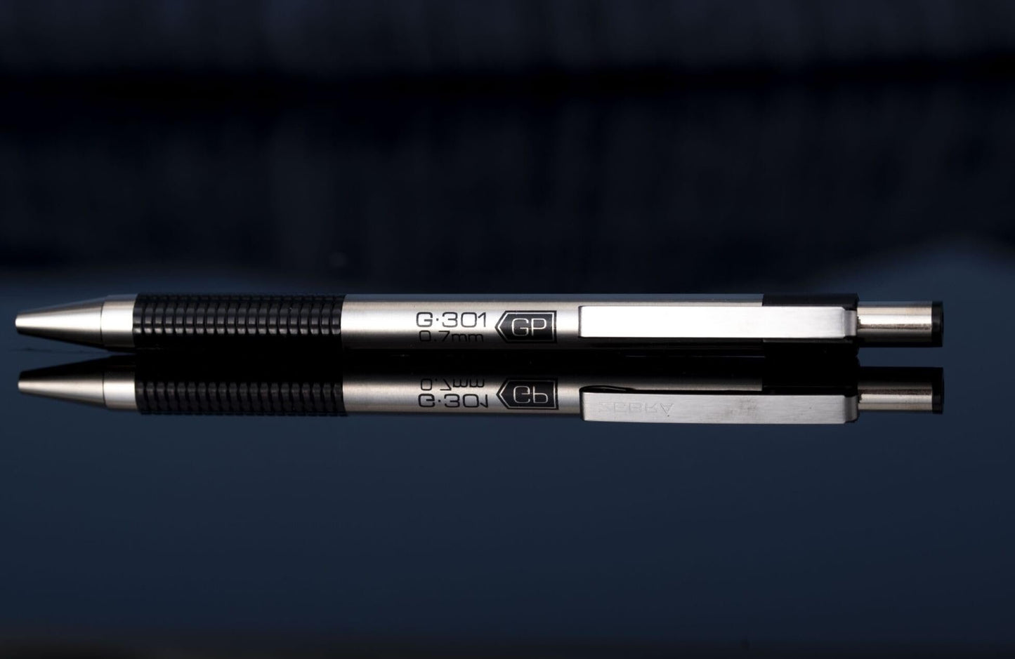 Zebra Pen G-301 Retractable Gel Ink Pen, Stainless Steel Barrel, Medium Point, 0.7mm, Black Ink, 2-Pack