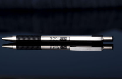 Zebra Pen G-301 Retractable Gel Ink Pen, Stainless Steel Barrel, Medium Point, 0.7mm, Black Ink, 2-Pack