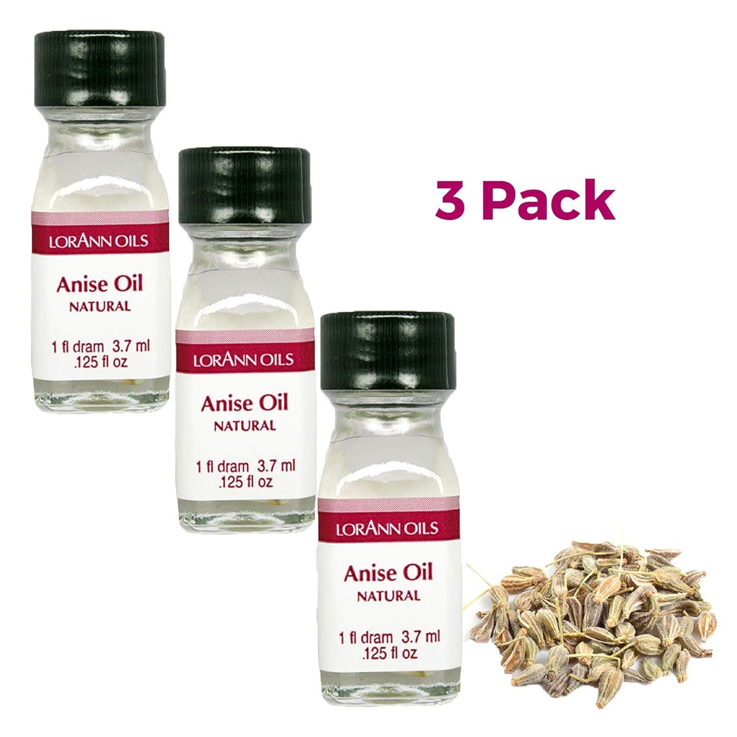 LorAnn Anise Oil Super StrengthNatural Flavor, 1 dram bottle (.0125 fl oz - 3.7 ml) - 12 pack