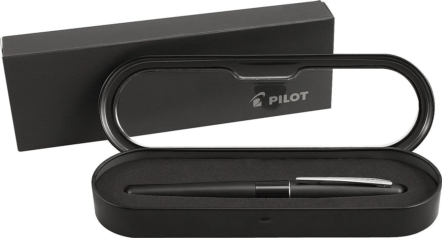 PILOT Metropolitan Collection Fountain Pen, Black Barrel, Classic Design, Medium Nib, Black Ink (91107)