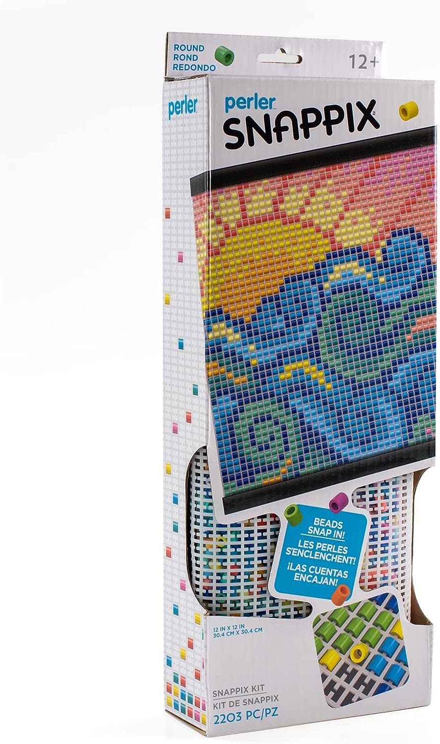Perler Snappix No-Iron Fuse Bead Craft Kit for Kids, 12" x 12", Multicolor 2203 Piece