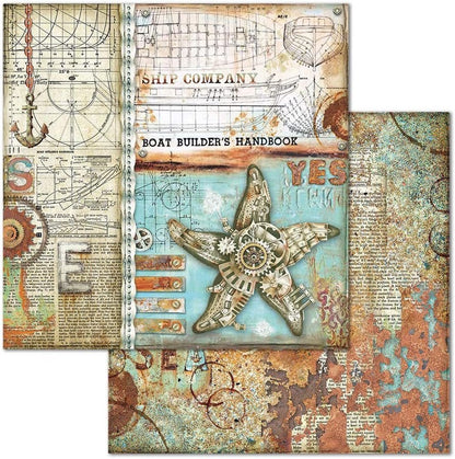 STAMPERIA INTERNATIONAL, KFT PAPER PAD 8X8 10PK SEA WORLD, 20.3 x 20.3 (8" x 8"), Multicoloured