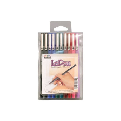 Uchida 430010A , Le Pen, 0.3 Millimeter point, Pen Set, 10 Pack, Multicolor