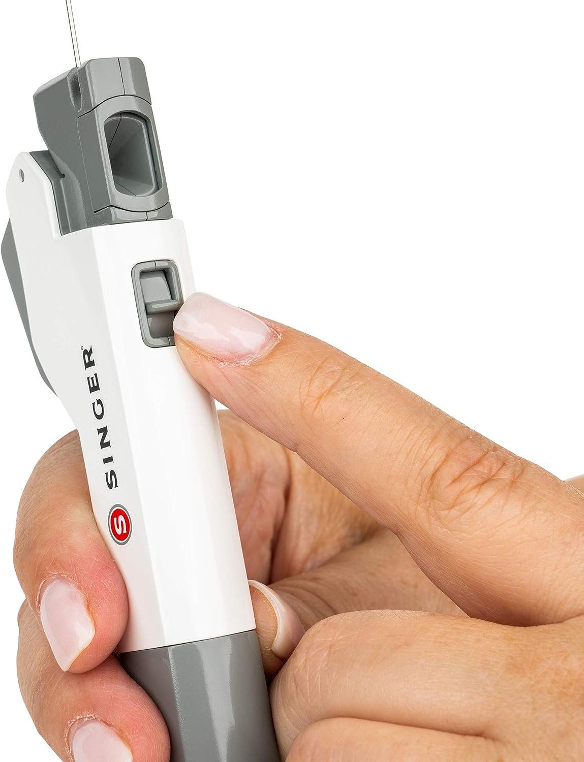 SINGER Needle Threader Assistant - Automatic Hand Sewing Needle Threader,Gray