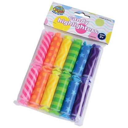 Lot Of 12 Assorted Color And Scent Candy Theme Mini Highlighters