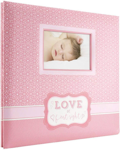 MCS Expandable 10-Page Baby Scrapbook Album with Photo Opening Cover and 12 x 12 Inch Pages, 13.5 x 12.5 Inch, Love at First Sight