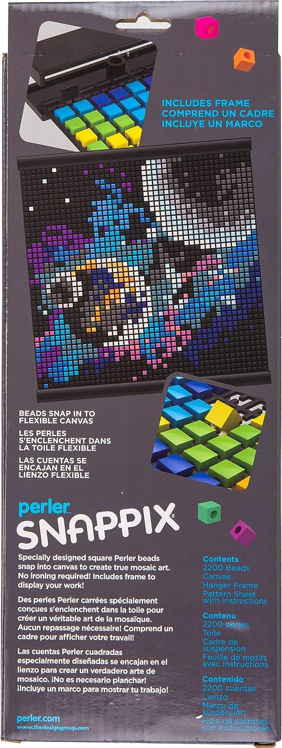 Perler Snappix No-Iron Fuse Bead Craft Kit for Kids, 12" x 12", Multicolor 2203 Piece
