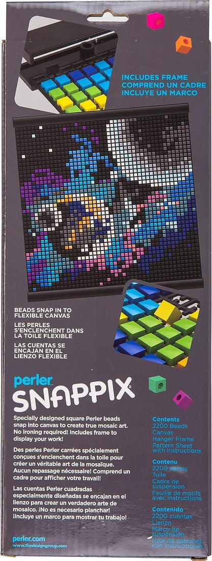 Perler Snappix No-Iron Fuse Bead Craft Kit for Kids, 12" x 12", Multicolor 2203 Piece