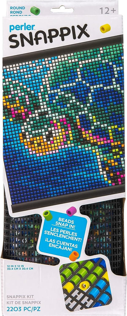 Perler Snappix No-Iron Fuse Bead Craft Kit for Kids, 12" x 12", Multicolor 2203 Piece