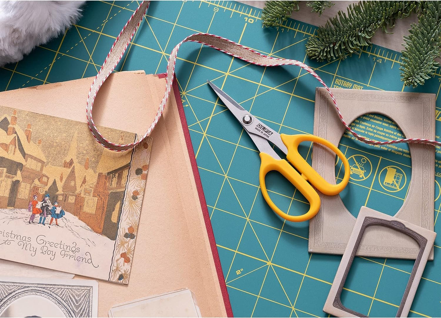 OLFA 5" Straight Edge Stainless Steel Scissors (SCS-4) - 5 Inch Multi-Purpose Heavy Duty Precision Scissors w/ Sharp Blades & Comfort Grip for Home, Fabric, Sewing, Paper, Garden