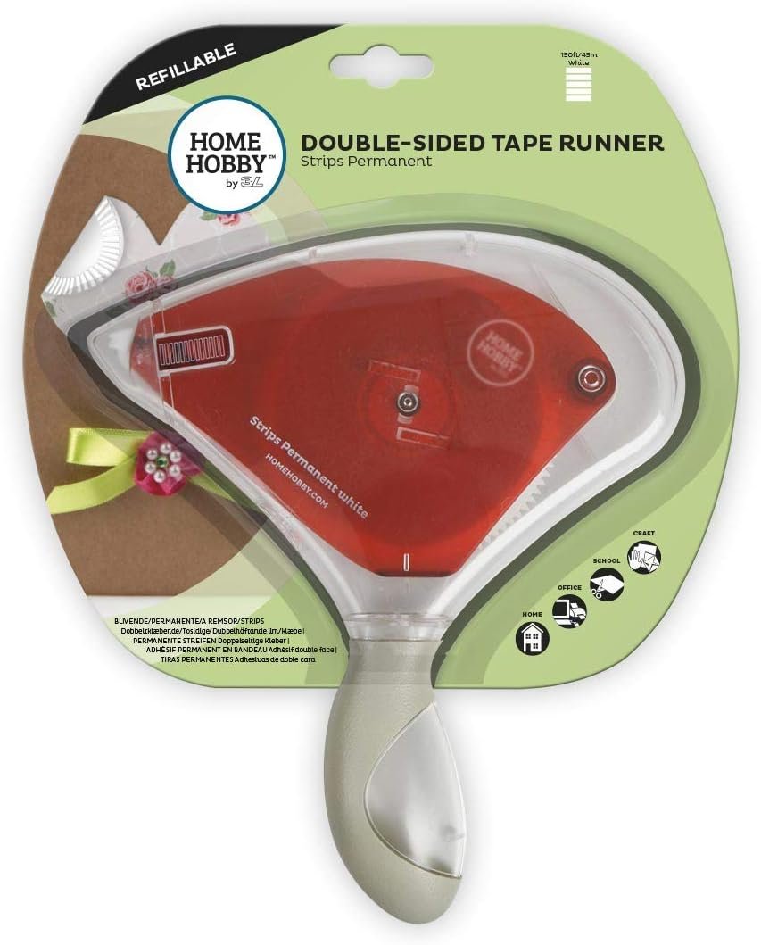 Scrapbook Adhesives by 3L 2000 3L Scrapbook Adhesives E-Z Runner Grand Permanent Refillable Adhesive Dispenser, 150 Feet (02000) , Red