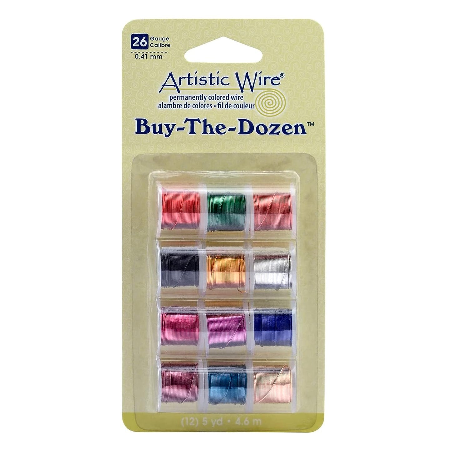 Artistic Wire Colored Copper Craft Wire, 12 Pack Kit - 12 Assorted Color Rolls 20 22 24 26 Gauge Tarnish Resistant Jewelry Making & DIY Crafts