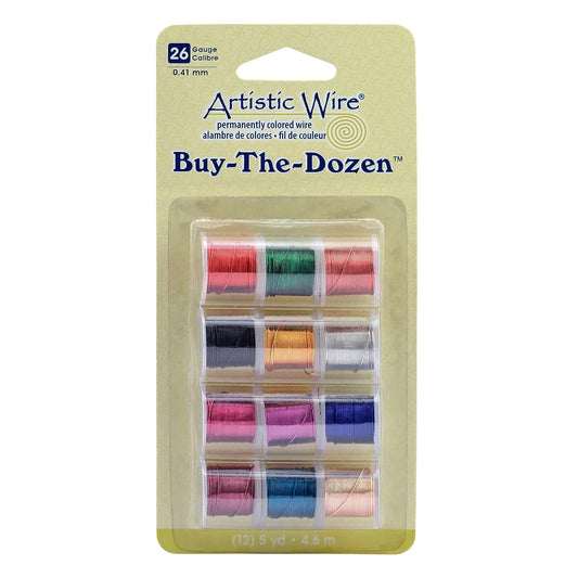 Artistic Wire Colored Copper Craft Wire, 12 Pack Kit - 12 Assorted Color Rolls 20 22 24 26 Gauge Tarnish Resistant Jewelry Making & DIY Crafts