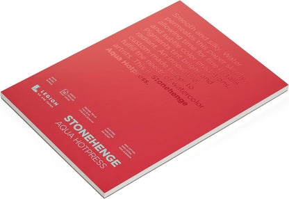 Stonehenge Aqua White Medium Weight Block, 140lb, Hotpress, 15 Sheets for Wet and Dry Media (9X12)
