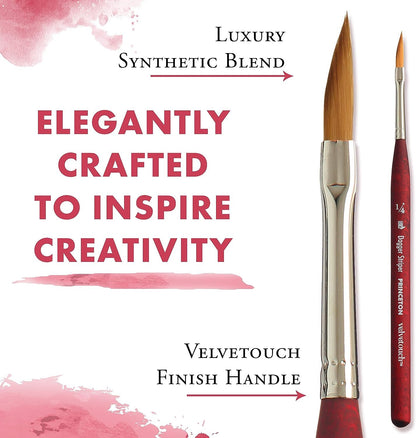 Princeton Velvetouch, Series 3950, Paint Brush for Acrylic, Oil and Watercolor, Mini- Dagger Striper, 1/4 Inch
