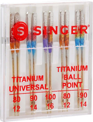 SINGER Titanium Universal Regular and Ball Point Machine Needles Combo Pack