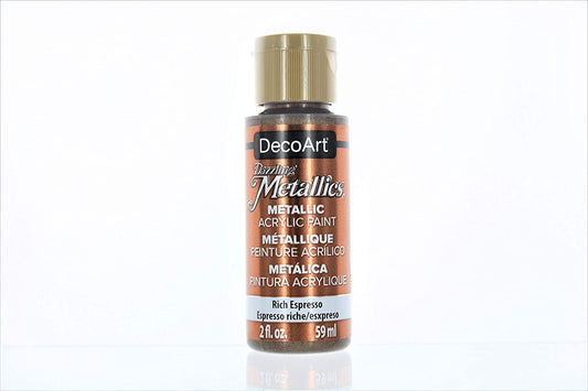 2-Pack - DecoArt Dazzling Metallics Acrylic Colors - Rich Espresso, 2-Ounces Each