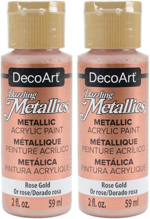 DecoArt 2-Pack Dazzling Metallics Acrylic Colors - Rose Gold, 2-Ounces Each