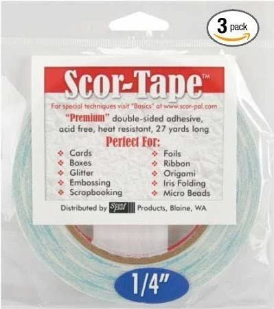 Scor-Pal SP202 - 0.25 in. x 27 yd. Tape, 3 Pack