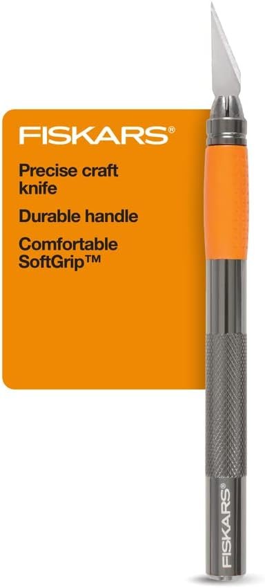 Fiskars 167110-1001 Heavy Duty Die Cast Craft Knife, 8 Inch,Orange, Original Version