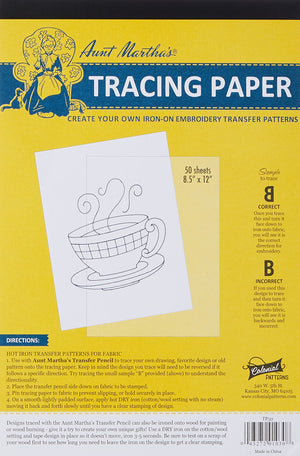 Aunt Martha's 8.5-Inch by 12-Inch Tracing Paper, 50-Sheet