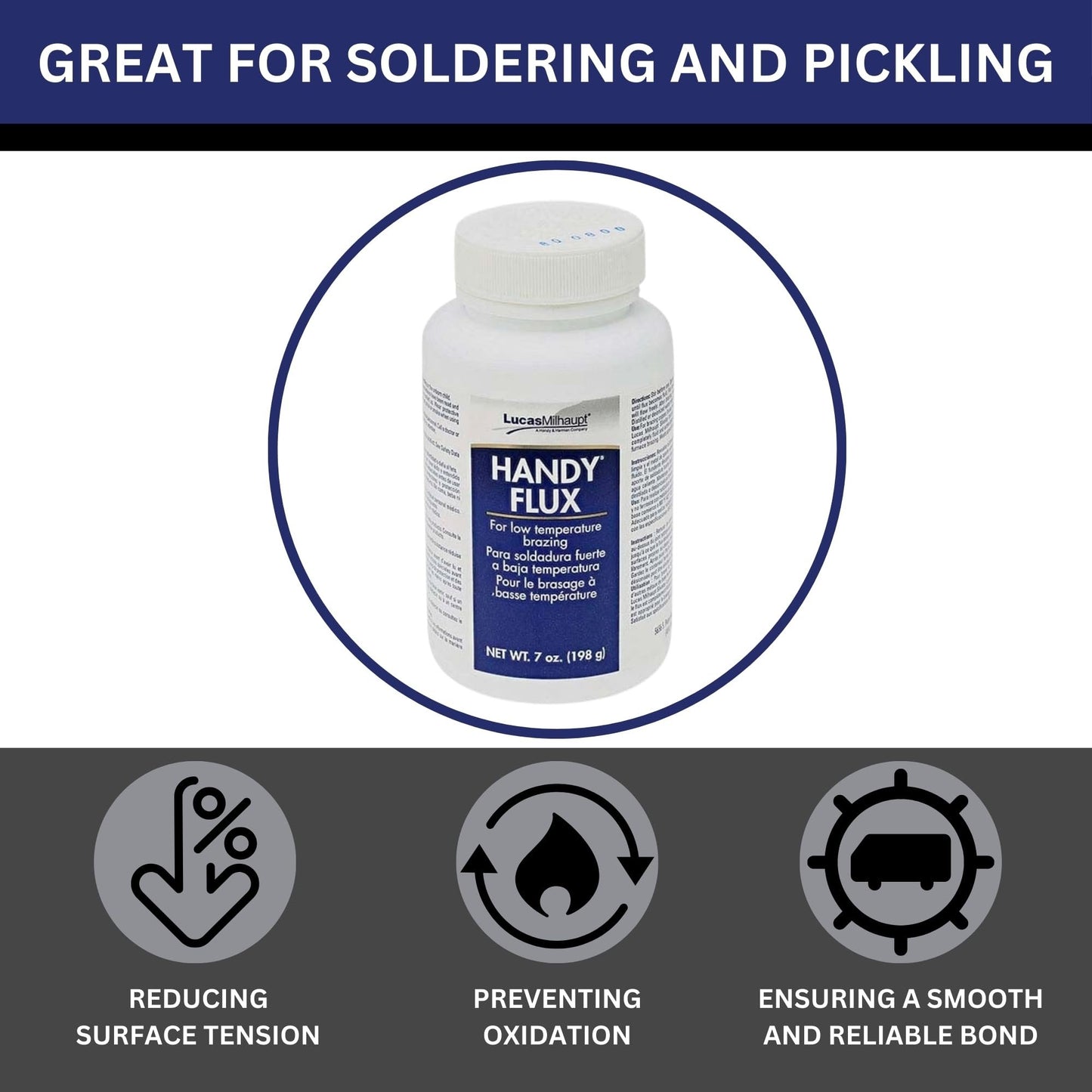 Handy Flux 7oz with 4-Piece Pixiss Scratch Brush Pen Set – Includes Fiberglass, Brass, Steel, and Nylon Brushes for Soldering, Rust Removal, Circuit Board Cleaning, and Polishing