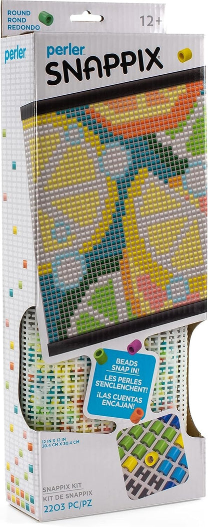 Perler Snappix No-Iron Fuse Bead Craft Kit for Kids, 12" x 12", Multicolor 2203 Piece