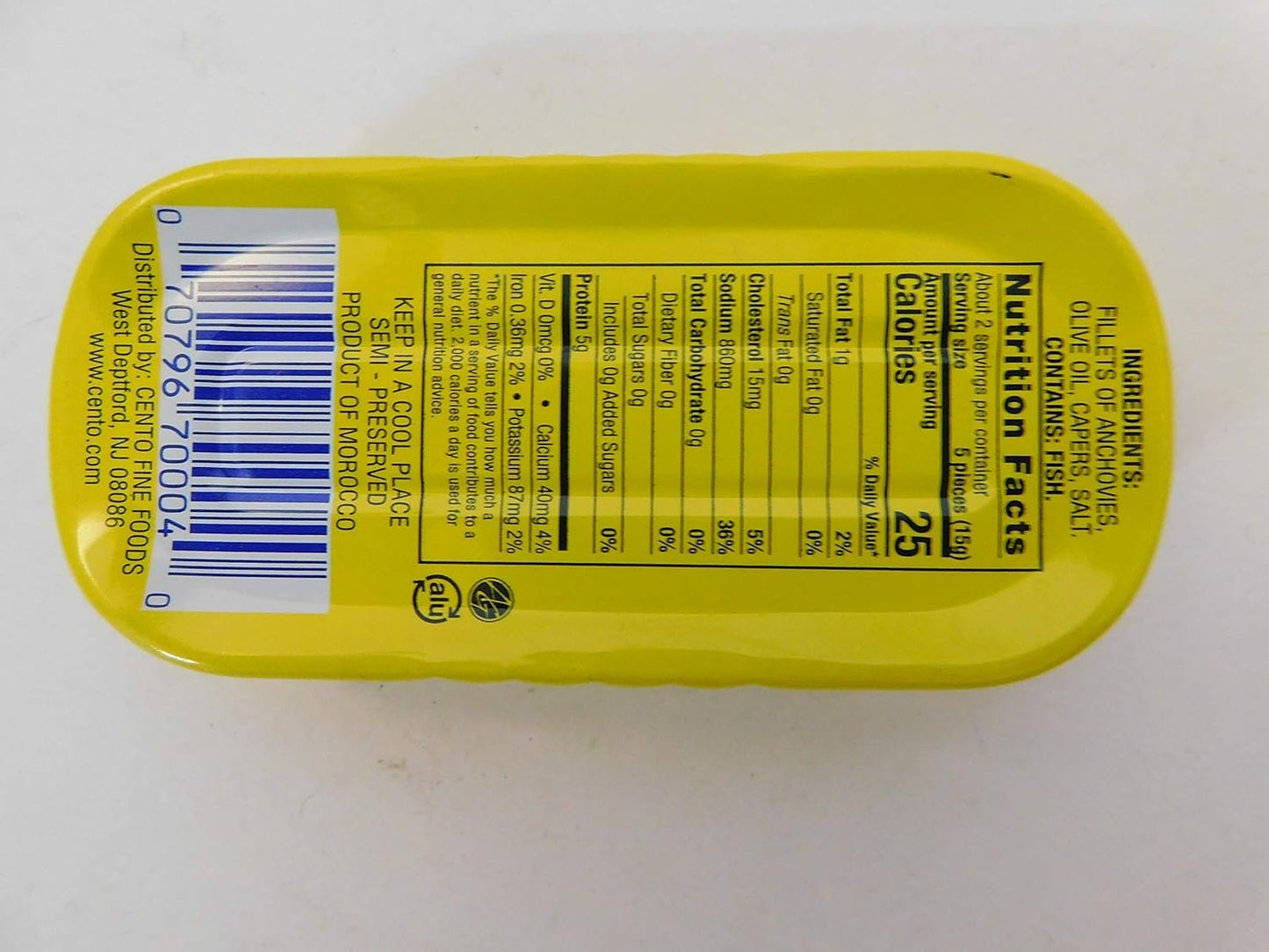 Cento - Rolled Fillets Of Anchovies With Capers In Olive Oil, (10)- 2 Oz. Tins